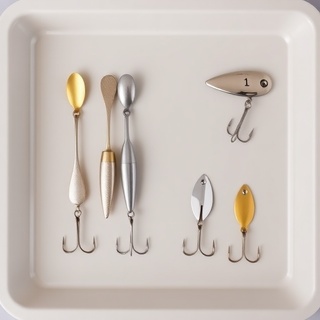 Minimal lure tray with spoons and spinners