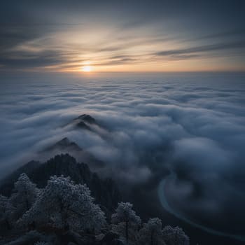 Thick low clouds at dawn