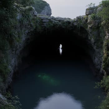 Small cove with deep shadow pocket