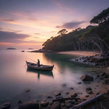 Last light in a small cove