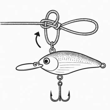 Loop knot forming a free-swing connection