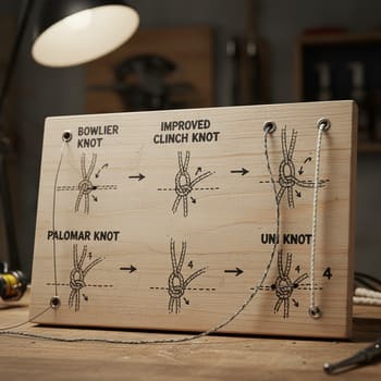 Practice board with knot steps drawn