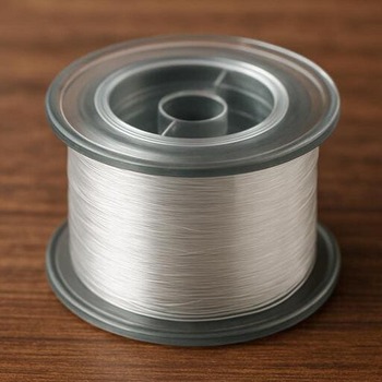 Clear monofilament line on a compact spool