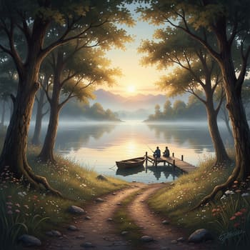 Dawn path along a muddy bank