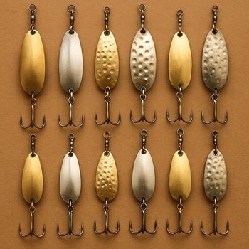 Array of classic spoons and spinners in brass and nickel