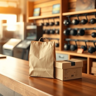 Store counter set up for order pickups