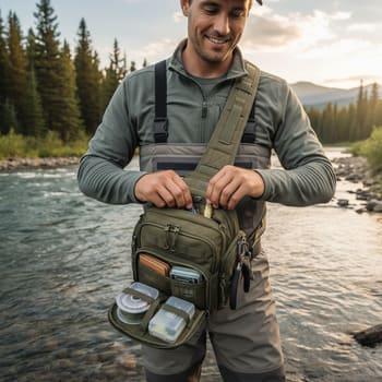 Small sling pack for tackle and tools