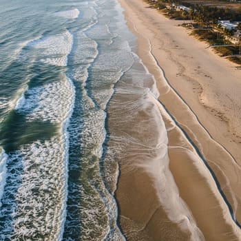 Foam lanes showing longshore drift