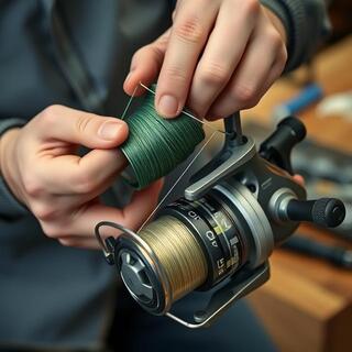 Spooling fresh line onto a reel