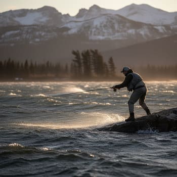 Low, flat cast into a breeze