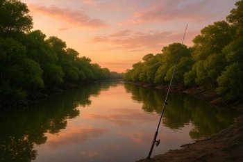 Mangrove-edged tidal creek at first light